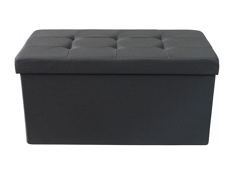 POUF CONTENITORE RETTANGOLARE IN STOFFA NERO
