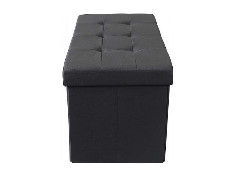 POUF CONTENITORE RETTANGOLARE IN STOFFA NERO