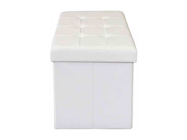POUF CONTENITORE RETTANGOLARE IN ECOPELLE BIANCO