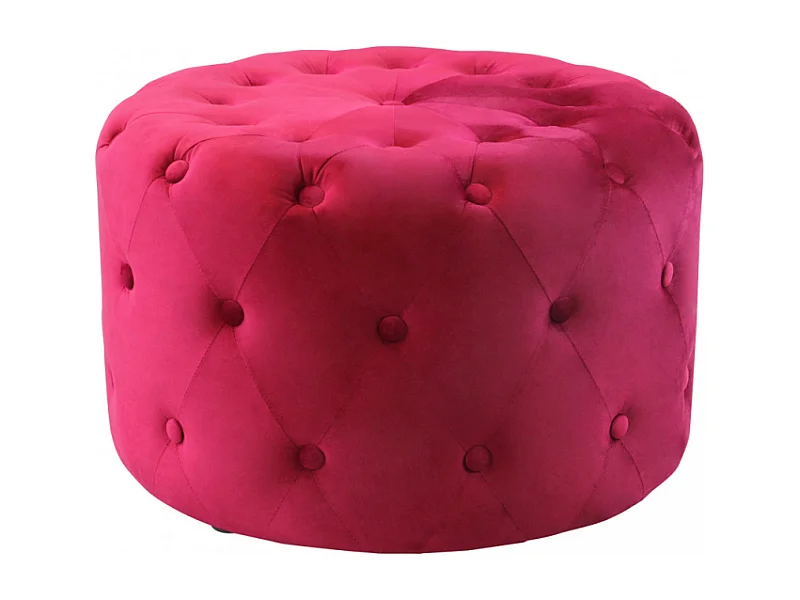 POUF ROTONDO IN VELLUTO BORDEAUX