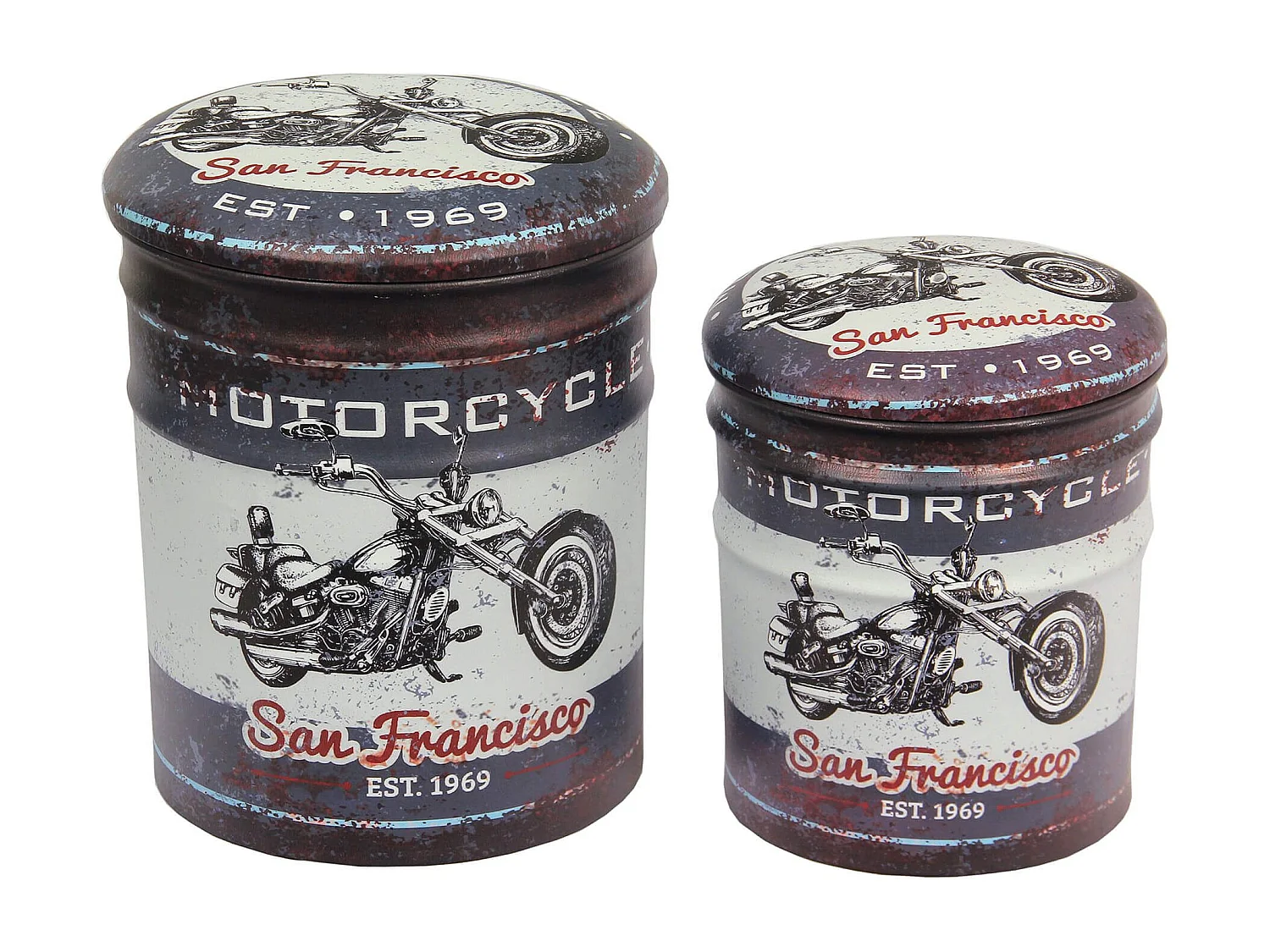 Set Di 2 Pouf Contenitore Tondo Per Interno Poggiapiedi Salotto Camera Cameretta