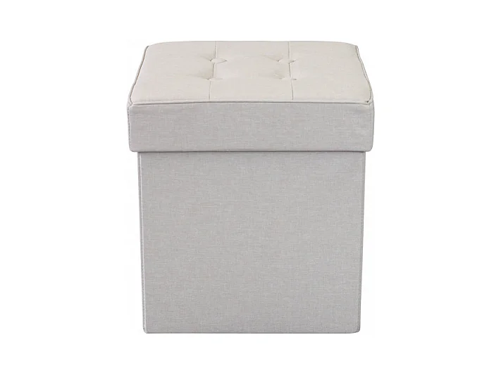 POUF CONTENITORE QUADRATO IN STOFFA TORTORA