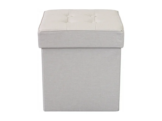 POUF CONTENITORE QUADRATO IN STOFFA TORTORA