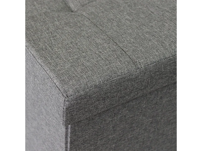 POUF CONTENITORE RETTANGOLARE IN STOFFA GRIGIO