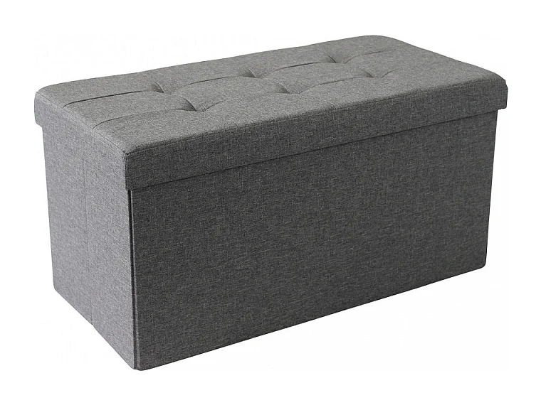 POUF CONTENITORE RETTANGOLARE IN STOFFA GRIGIO