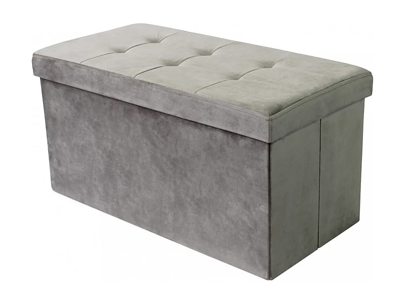 POUF CONTENITORE QUADRATO IN STOFFA GRIGIO SCURO
