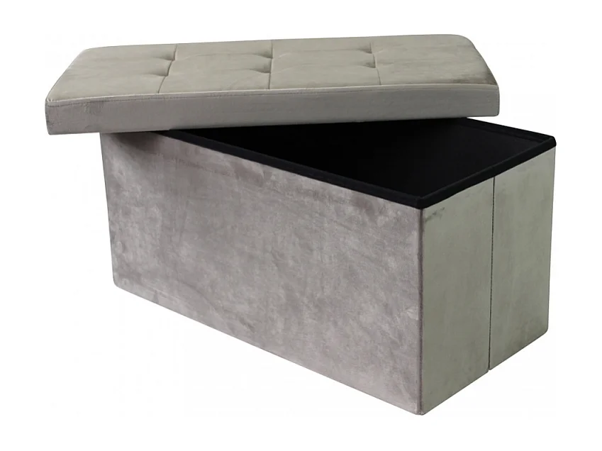 POUF CONTENITORE QUADRATO IN STOFFA GRIGIO SCURO