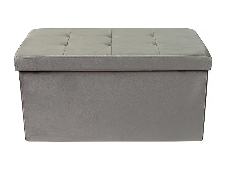 POUF CONTENITORE QUADRATO IN STOFFA GRIGIO SCURO