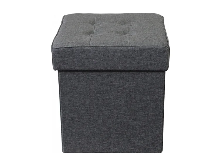 POUF CONTENITORE QUADRATO IN STOFFA GRIGIO SCURO