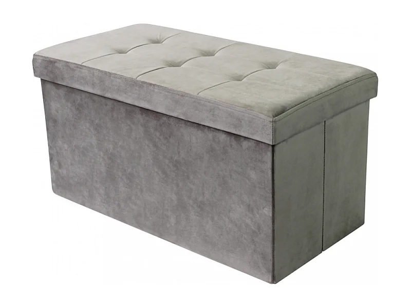 POUF CONTENITORE QUADRATO IN STOFFA GRIGIO SCURO