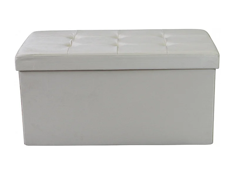 POUF CONTENITORE RETTANGOLARE IN VELLUTO BEIG