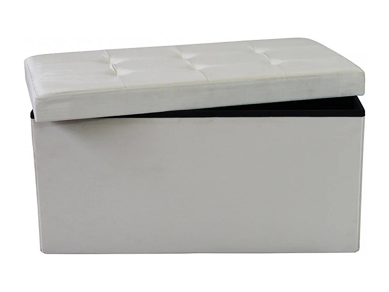 POUF CONTENITORE RETTANGOLARE IN VELLUTO BEIG