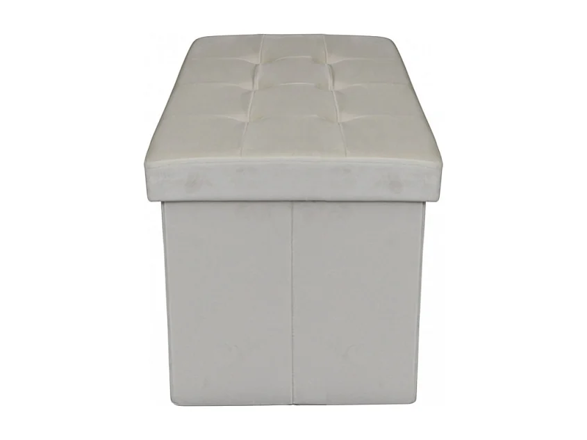 POUF CONTENITORE RETTANGOLARE IN VELLUTO BEIG