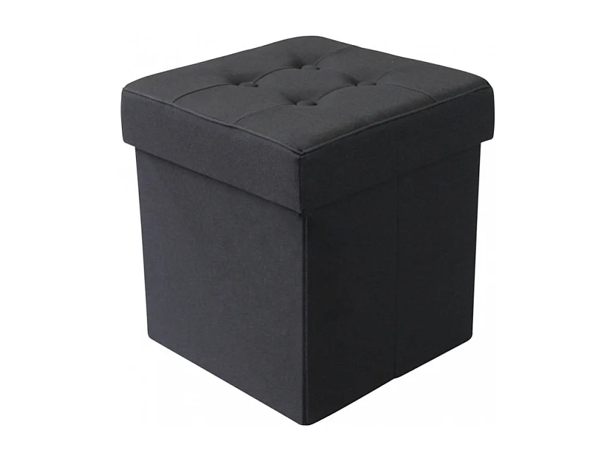 POUF CONTENITORE QUADRATO IN STOFFA NERO