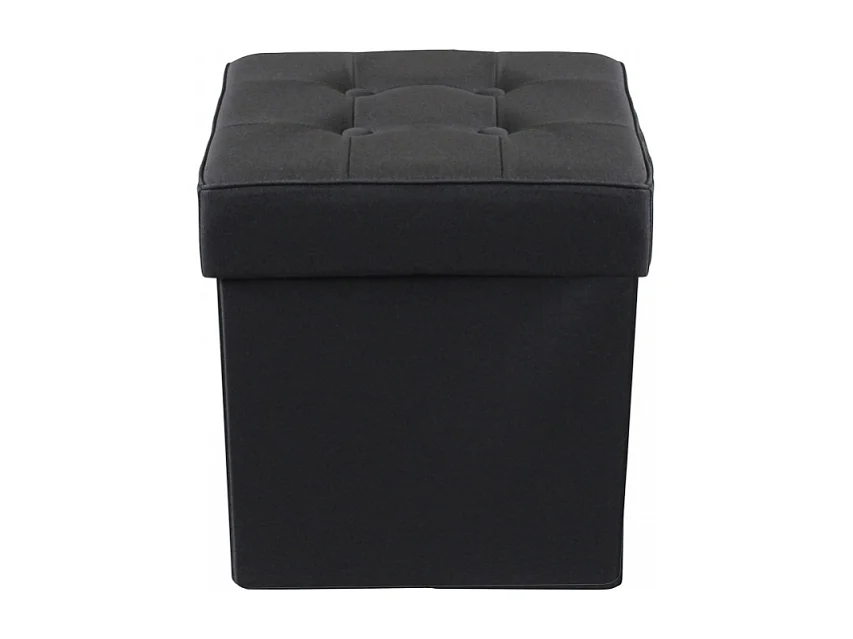 POUF CONTENITORE QUADRATO IN STOFFA NERO