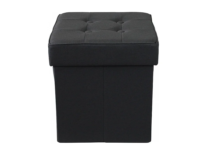 POUF CONTENITORE QUADRATO IN STOFFA NERO