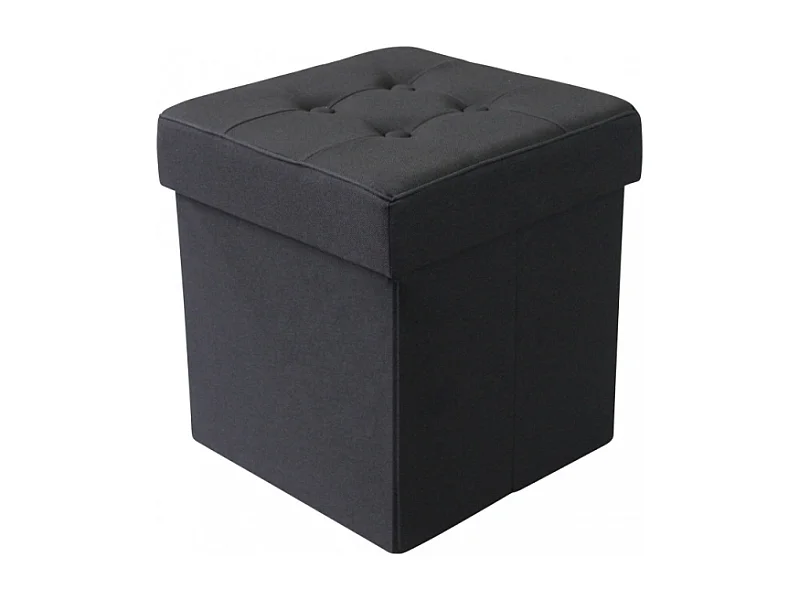 POUF CONTENITORE QUADRATO IN STOFFA NERO