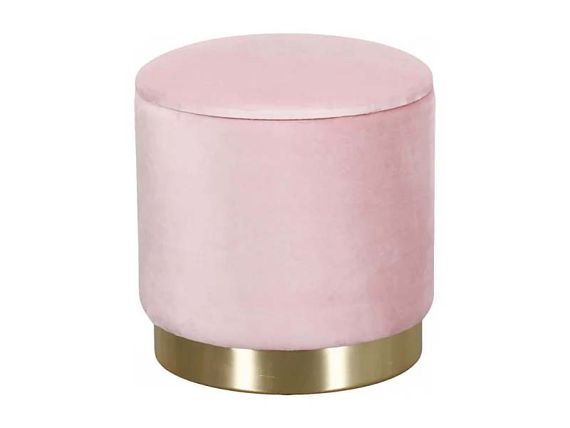 POUF CONTENITORE ROTONDO IN VELLUTO ROSA