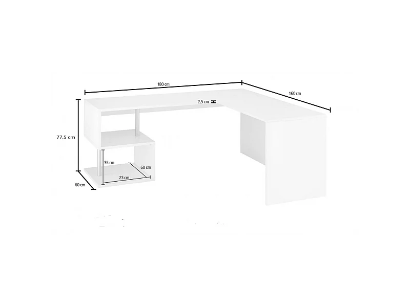 Scrivania Esse Angolare – 160x77,5x60 – Report