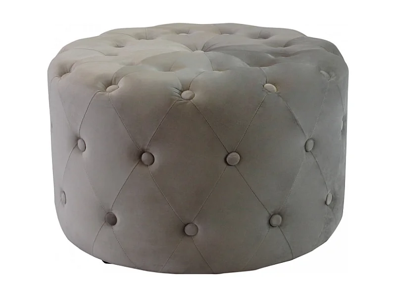 POUF ROTONDO IN VELLUTO TORTORA