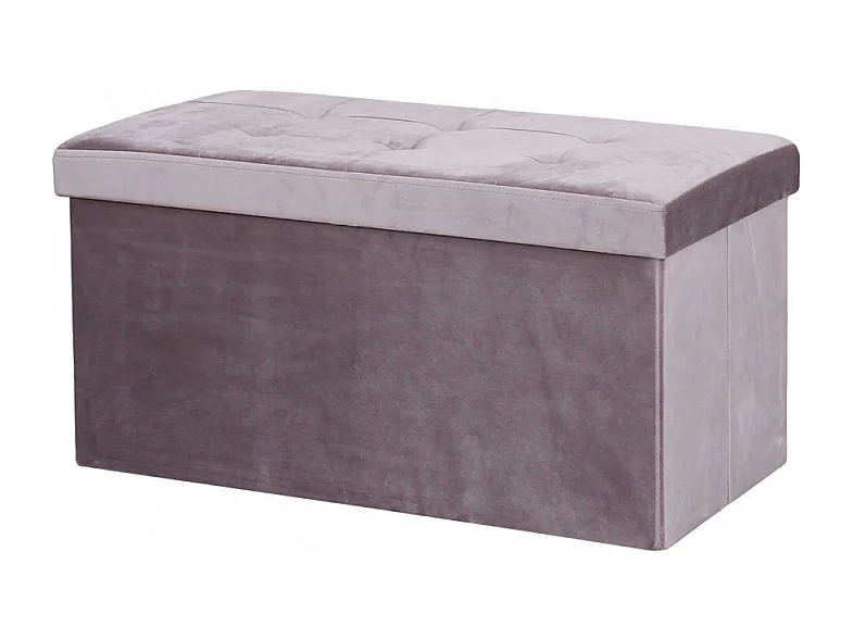 POUF CONTENITORE RETTANGOLARE IN VELLUTO TORTORA