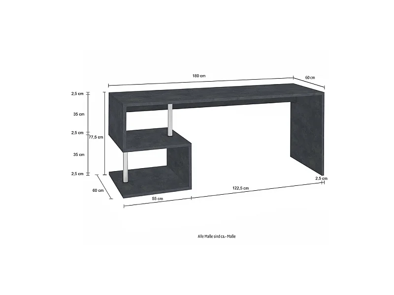 Scrivania Esse 180 – 180x77,5x60 – Report