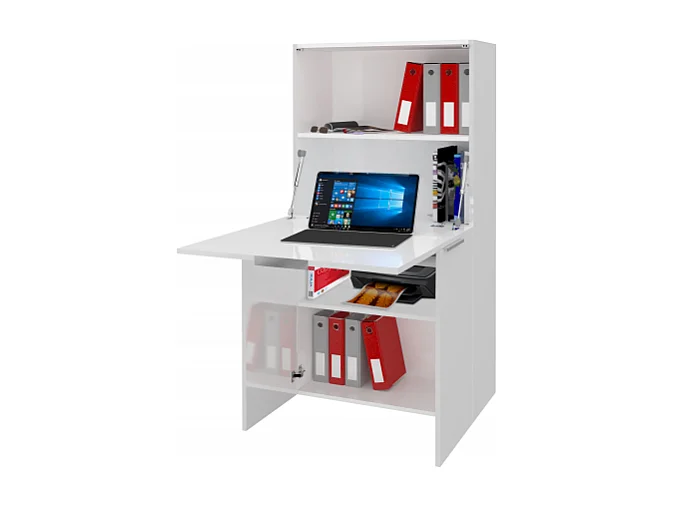 Scrivania Dalia Richiudibile ad armadio – 70x140x35 – Bianco Lucido