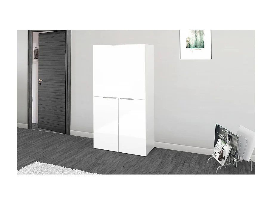 Scrivania Dalia Richiudibile ad armadio – 70x140x35 – Bianco Lucido
