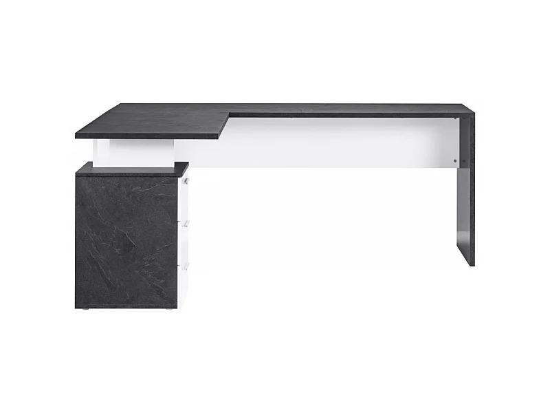 Scrivania ad angolo New Selina – 180x75x60 – Bianco Lucido e Report