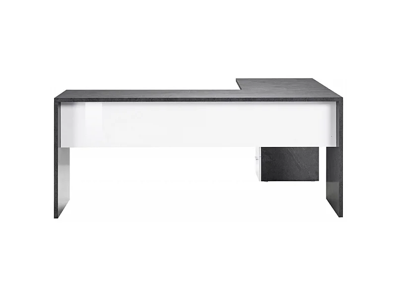 Scrivania ad angolo New Selina – 180x75x60 – Bianco Lucido e Report