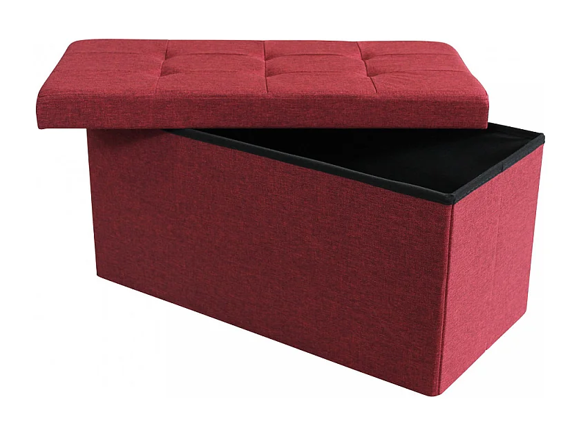 POUF CONTENITORE RETTANGOLARE IN STOFFA BORDEAUX