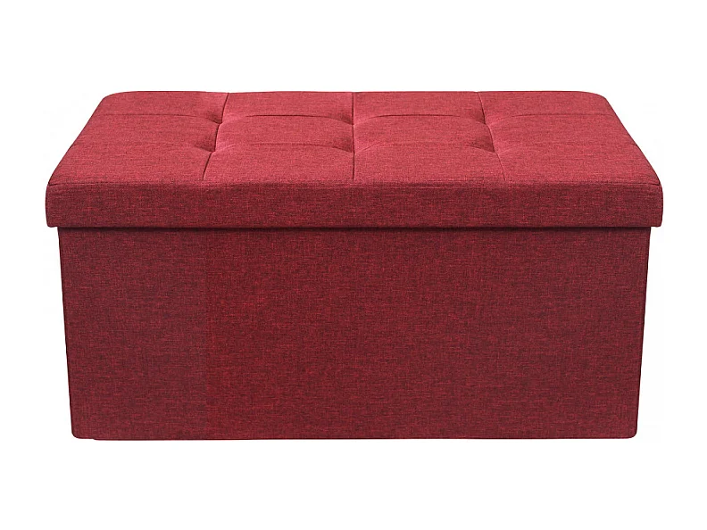 POUF CONTENITORE RETTANGOLARE IN STOFFA BORDEAUX