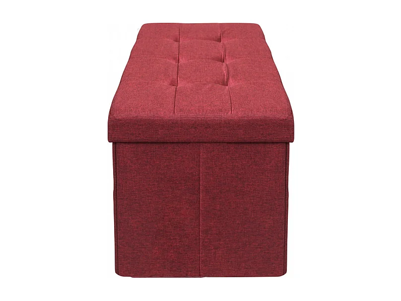 POUF CONTENITORE RETTANGOLARE IN STOFFA BORDEAUX