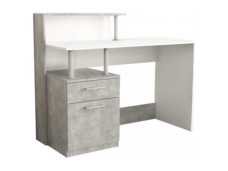 SCRIVANIA NASDAQ BIANCO E GRIGIO EFFETTO CEMENTO