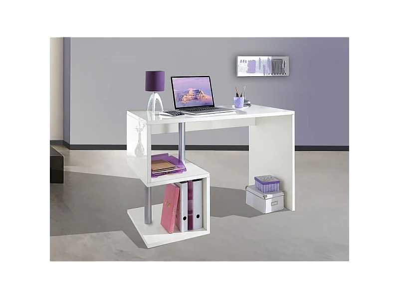 Scrivania Esse 100 – 100x77,5x50 – Bianco Lucido