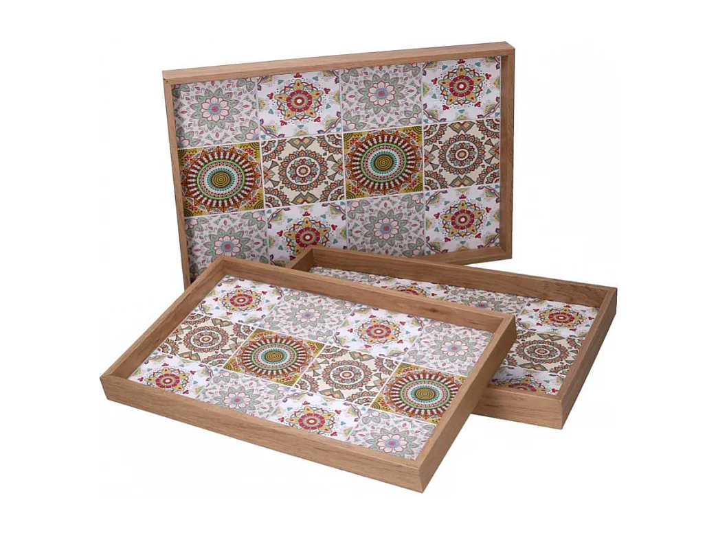 Vassoio legno 1-3 crema bordo naturale cm 45x30h4