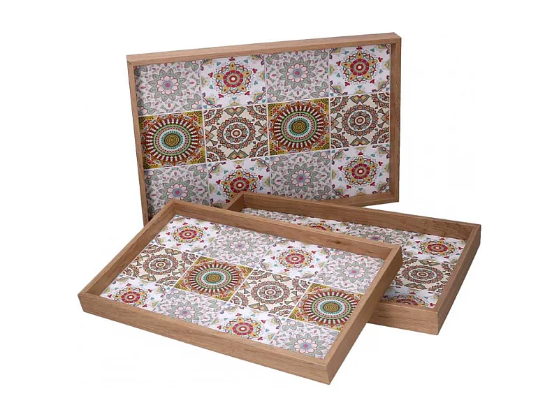 Vassoio legno 1-3 crema bordo naturale cm 45x30h4