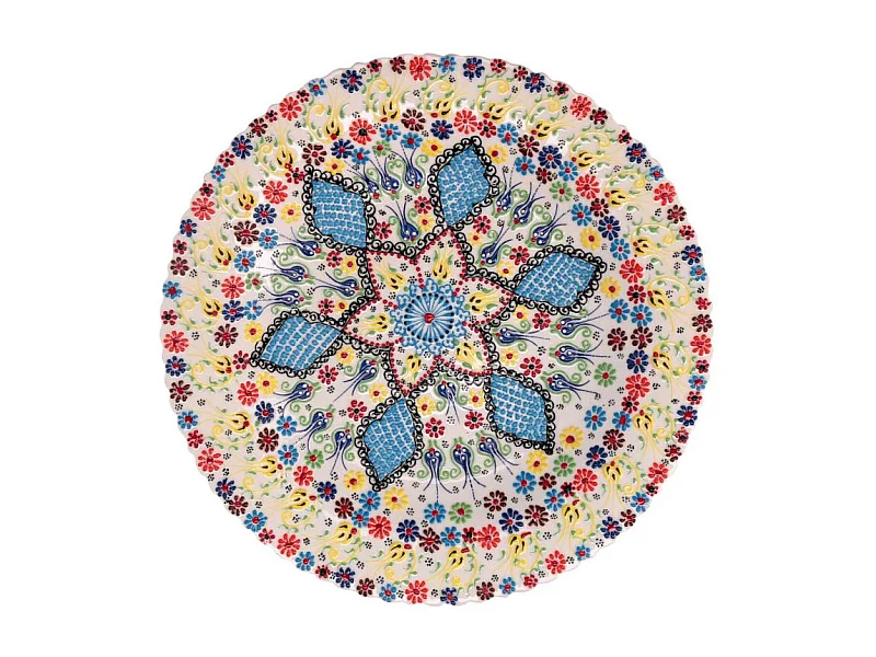 Centrotavola ceramica bianco tondo cm ø40h4