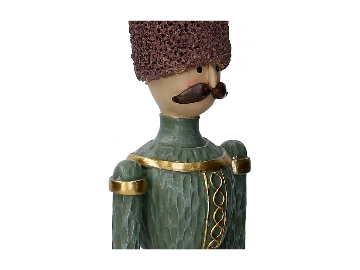 Soldatino resina verde e vinaccia cm 11x10h41