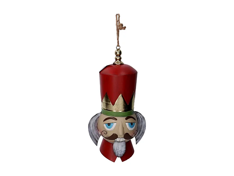 Soldatino metallo oro e rosso cm 21,6x17,1h50,8