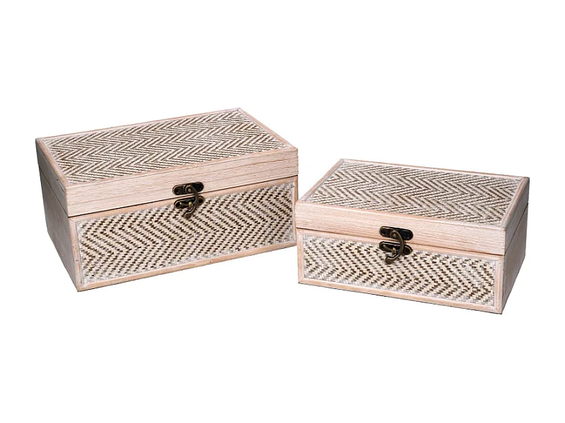 Scatola legno 1-2 sbiancato rettangolare cm 30x20h14