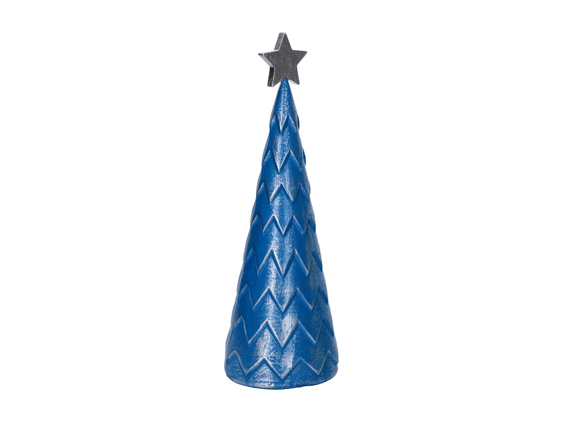Albero legno argento e blu cm ø13,5h40