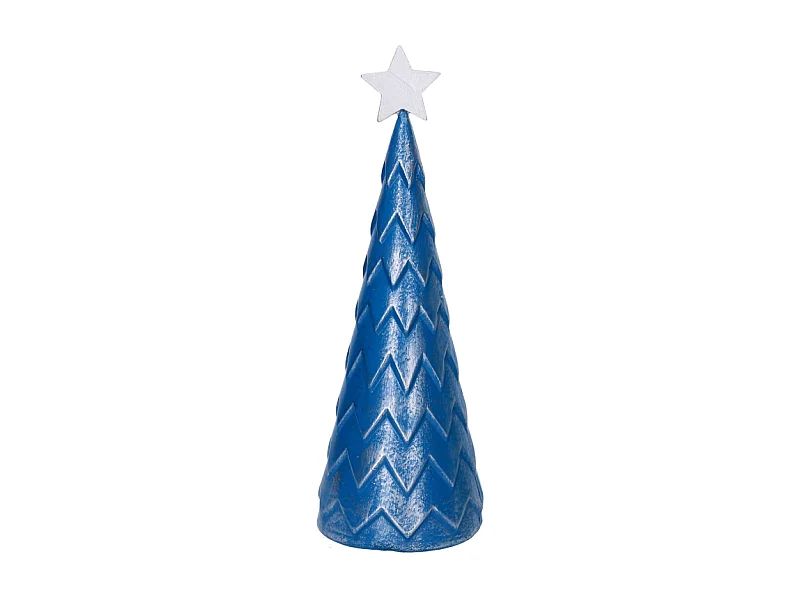 Albero legno argento e blu cm ø13,5h40