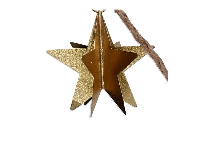 Festone stella metallo bianco e oro cm 135x13x13