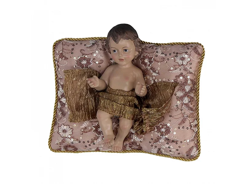 Nativita' tessuto su cuscino rosa cmh23