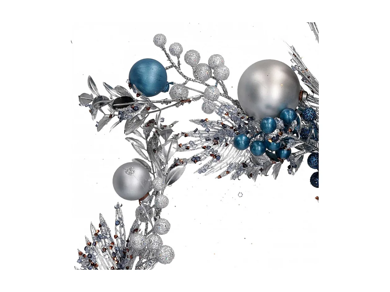 Festone plastica sfere argento e blu cm 125