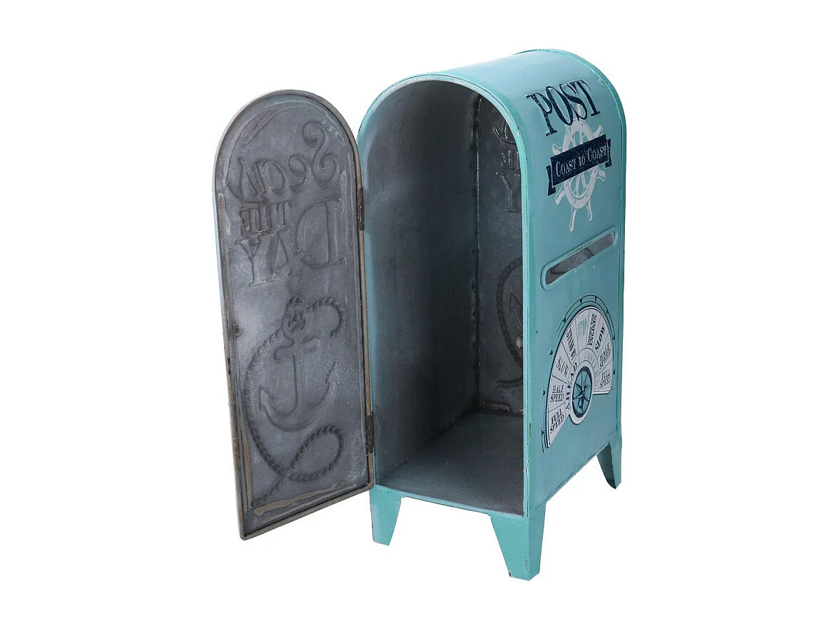 Cassetta posta metallo mare azzurro cm 18x13,5h35,5