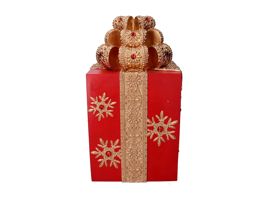 Pacco regalo resina oro e rossocm28x28h50,8