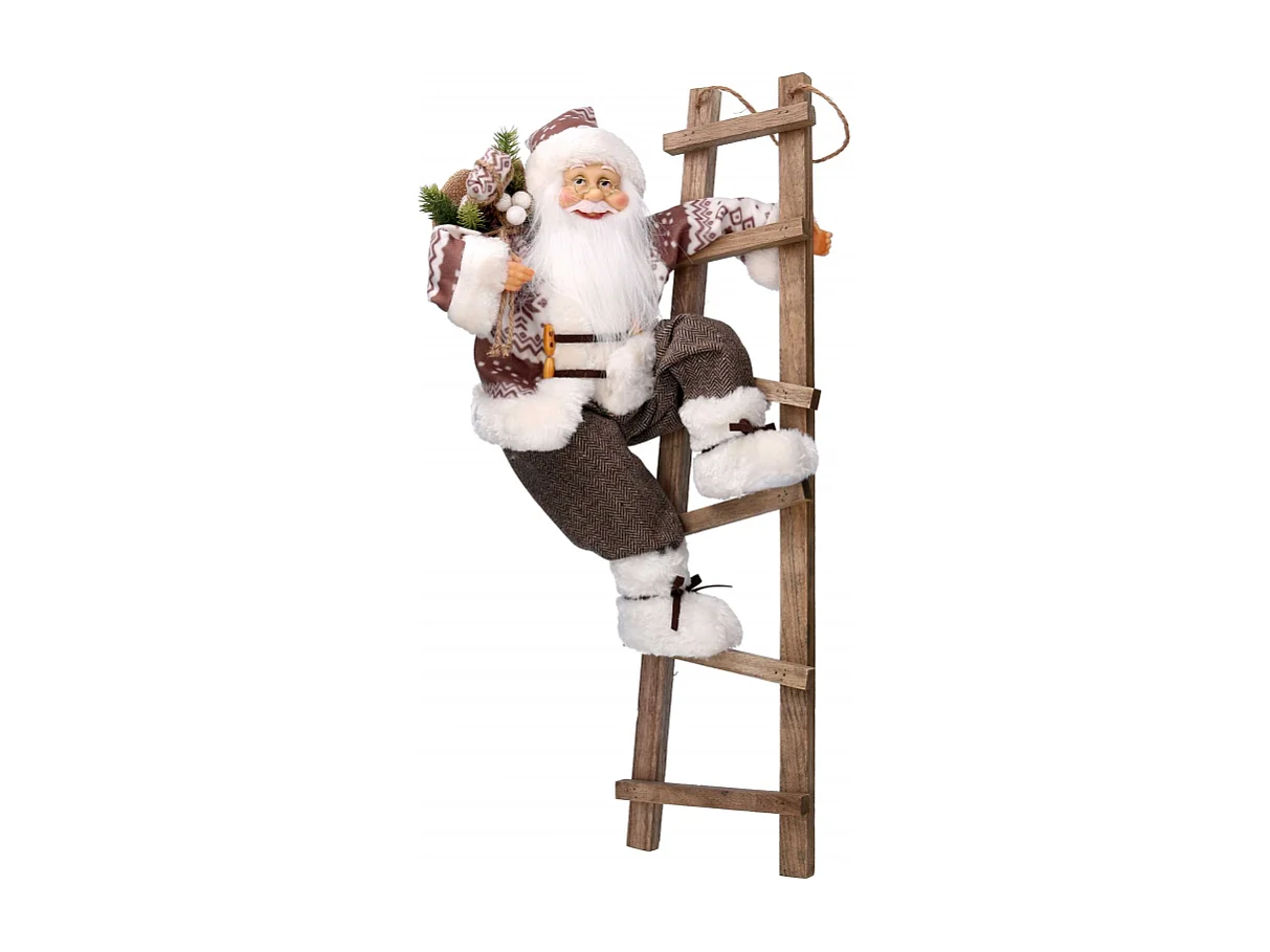 Babbo natale tessuto bianco su scala cmh45