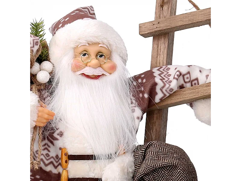 Babbo natale tessuto bianco su scala cmh45